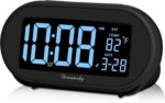 DreamSky Alarm Clocks for Bedrooms, Auto Set Digital Desk Clock for Be... - Image 2