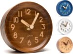 Driini Wood Analog Desktop Clock – 4.3 in. Ornamental Pinewood, No-T... - Image 2