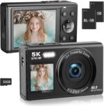 Twin Display screen 5K Digital Digicam for Vlogging with Fill Gentle - 80MP, 16X... - Image 2