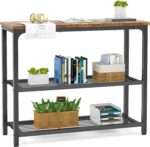 Ecoprsio Small Console Desk, Couch Desk with Double Mesh Cabinets, Ind... - Image 2
