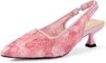 Elegant Lace Kitten Heels for Girls - Slingback Pointed Toe Floral Mes... - Image 2