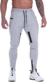 FIRSTGYM Mens Joggers Sweatpants Slim Match Exercise Coaching Thigh Mesh ... - Image 2