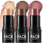 FOCALLURE 3 Pcs Cream Contour Sticks,Shades with Highlighter & Bronzer... - Image 2