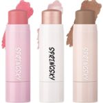 Face Stick Trio 3Pcs Multi Make-up Blush Highlighter Contour Sticks, Bu... - Image 2