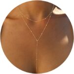Foxgirl Lariat Gold Necklace for Ladies, Dainty Lengthy Necklace 14k Gold ... - Image 2