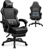 GTPLAYER Gaming Chair, Excessive Again Leather-based Laptop Sport Chair with Foot... - Image 2