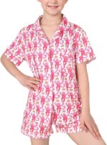 Ladies Summer time Outfit, Children 2 Piece Button Down Monkey Seaside Shorts Set ... - Image 2