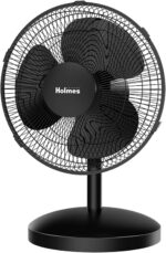 HOLMES 12" Desk Fan, 75° Oscillation, 3 Speeds, 15° Adjustable Head T... - Image 2