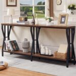 HOMISSUE Couch Console Desk, 70.9" Additional Lengthy Couch Desk with 2-Tier S... - Image 2