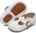 HONGTEYA Child Moccasins with Rubber Sole&Smooth Sole - Flower Print PU L... - Image 2