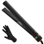 HOT TOOLS Professional Artist Black Gold Ionic 1 Inch Flat Iron - Use as Straig... - Image 2