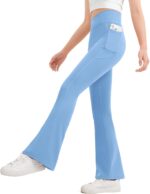 JOCMIC Ladies Flare Leggings Youngsters Bell Backside Excessive Waisted Dance Yoga F... - Image 2