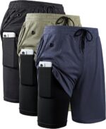 JWJ Males's 2 in 1 Exercise Working Shorts 7 Inch Light-weight Athletic Gy... - Image 2