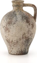 LUKA Ceramic Rustic Farmhouse Vase,8.25 inch Terracotta Vase with Hand... - Image 2