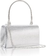 Larcenciel Clutch Purses for Ladies, Elegant Metallic Silver Night Ha... - Image 2