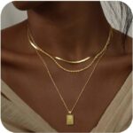 Layered Gold Silver Necklaces for Ladies, Stackable Stack 14K Actual Gold... - Image 2