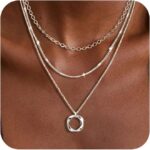 Layered Silver Necklaces for Ladies, Sterling Silver Stackable Stack Ch... - Image 2
