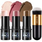 Lezero 3Pcs Contour Stick Make-up Equipment, Shades with Highlighter, Blush a... - Image 2