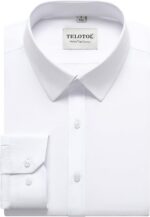 Mens Gown Shirts 4-Method Stretch Lengthy Sleeve Slim Match Breathable Wrinkl... - Image 2