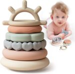 Moonkie Stacks of Circles Tender Teething Toy | Instructional Studying Bab... - Image 2