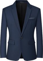 Mylldey Mens Blazers Slim Match Enterprise Informal Males Go well with Sport Coat One ... - Image 2