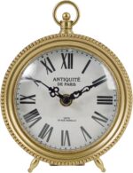 NIKKY HOME Gold Desk Clock, Silent Non-Ticking Shelf Desk High Clock B... - Image 2