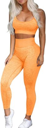 OLCHEE Girls’s Exercise Units 2 Piece - Seamless Yoga Leggings and Cross... - Image 2