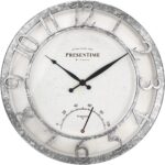 Presentime & Co 13" Farmhouse Outside Wall Clock w/Outside Thermometer... - Image 2