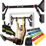 Pull Up Bar for Doorway with Resistance Bands & Wrist Wraps, Adjustabl... - Image 2