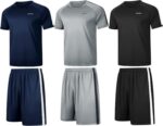 RPOVIG Shirts Shorts Exercise Set:Males's 3 Pack Garments Quick set outfit... - Image 2