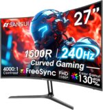 SANSUI 27 Inch Curved 240Hz Gaming Monitor FHD 1080P, 1500R Curve Comp... - Image 2