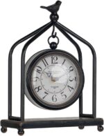 SOFFEE DESIGN 7.5'' x 10'' Mantel Clock Iron Tower Body, Inventive Bir... - Image 2