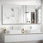 Silver Toilet Mirror for Wall, 30x60 Inch Rectangle Mirrors with Met... - Image 2