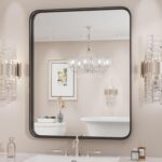 Sweetcrispy Black Rest room Vainness Mirror for Wall, 24x36 Inch Metallic Fr... - Image 2