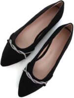 TN TANGNEST Womens Informal Flats Trend Chain Pointed Toe Ballet Flats... - Image 2