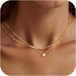 Tewiky Diamond Necklaces for Girls, Dainty 14k Gold/Sterling Silver Ch... - Image 2