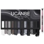 UCANBE Smokey Eyeshadow Palette, Darkish Black White Grey Silver Pure ... - Image 2
