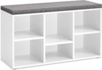 VASAGLE Shoe Bench with Cushion, Shoe Storage Bench with 6 Compartment... - Image 2