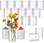 Vesici 20 Pcs Plastic Cylinder Vase Acrylic Cylinder Vase Bulk Small C... - Image 2