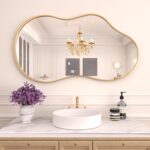 WEER Irregular Wall Mirror, 20x36 inch Gold Asymmetrical Mirror Wall M... - Image 2