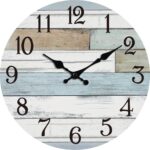 Wall Clock Battery Operated 8 Inch Silent Non Ticking Coastal Design C... - Image 2