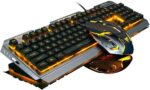 Wired Gaming Keyboard and Mouse Combo,Orange Yellow Lighted LED Backli... - Image 2