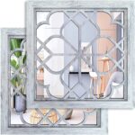 Wocred 2 PCS Sq. Wall Mirror,Attractive Rustic Farmhouse Accent Mirro... - Image 2