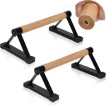 Wooden push up bars Parallettes bars Anti-slip Handstand Bars for Calist... - Image 2