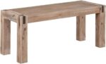 Woodstock Bench - 36 in. Commonplace Bench with Steel Bronze End Inset... - Image 2