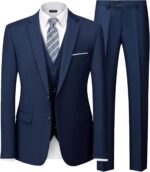 YND Males's 3 Piece Go well with Set with Tie, 2 Button Slim Match Strong Blazer Ja... - Image 2