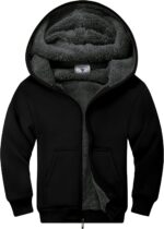 ZITY Boys Zip Up Hoodie Fleece Jacket Children Sherpa Lined Sweatshirts Ou... - Image 2