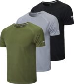 frueo Males's 1/3 Pack Exercise Shirts Fast Dry Moisture Wicking Quick S... - Image 2