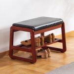 latifolia Stable Wooden Bench, Entryway Shoe Bench with Cushion, 2 Tier S... - Image 2