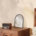 Black Arched Wall Mirror Vintage Rustic Wooden Body Mirrors for New Hom... - Image 3